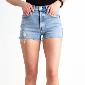 Levi’s 501 Distressed High Waisted Shorts